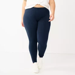 Juniors' Plus Size SO® Solid High-Rise Leggings -Kohl's store 5580103 Navy