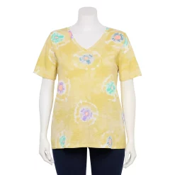 Petite Plus Size Sonoma Goods For Life® Everyday V-Neck Tee -Kohl's store 5581510 Lemon Yellow Circle