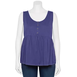 Plus Size Sonoma Goods For Life Button Front Utility Tank