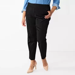 Plus Size Women's Croft & Barrow® Effortless Stretch Pull-On Straight Pants 15 Plus Size Women's Croft & Barrow® Effortless Stretch Pull-On Straight Pants -Kohl's store 5584510 Black