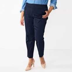 Plus Size Women's Croft & Barrow® Effortless Stretch Pull-On Straight Pants 19 Plus Size Women's Croft & Barrow® Effortless Stretch Pull-On Straight Pants -Kohl's store 5584510 Navy