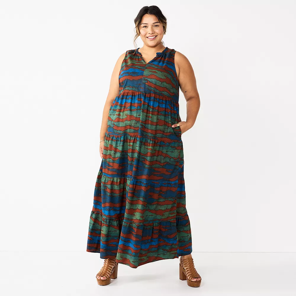 Plus Size Sonoma Goods For Life® Tiered Maxi Dress 2 Plus Size Sonoma Goods For Life® Tiered Maxi Dress - Image 2
