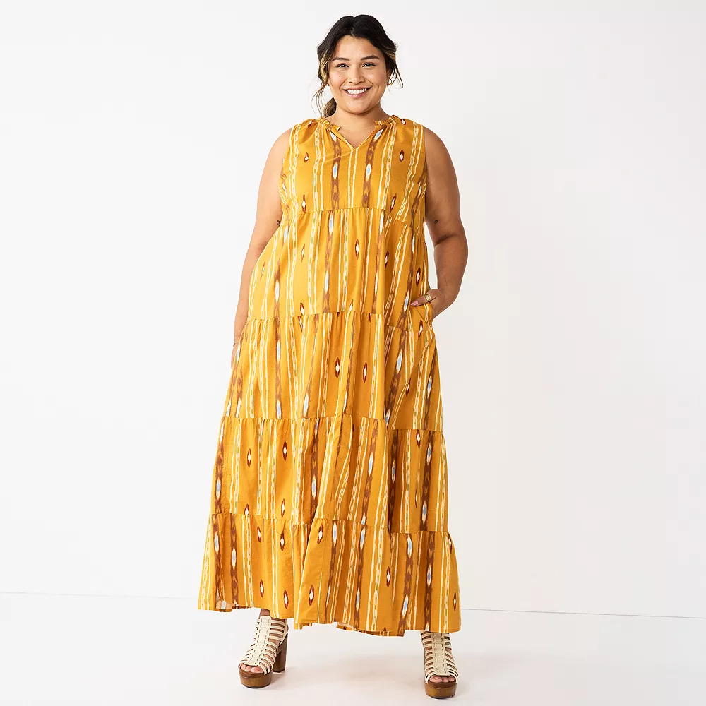 Plus Size Sonoma Goods For Life® Tiered Maxi Dress 3 Plus Size Sonoma Goods For Life® Tiered Maxi Dress - Image 3