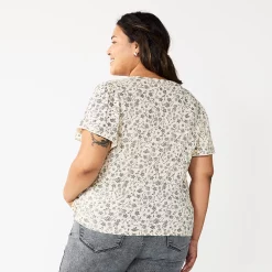Plus Size Sonoma Goods For Life Seamed Flutter Sleeve Top 13 Plus Size Sonoma Goods For Life Seamed Flutter Sleeve Top -Kohl's store 5588211 ALT