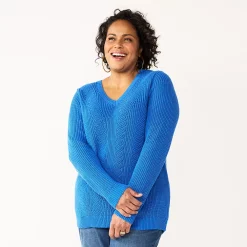 Plus Size Croft & Barrow® Placed Cable Pullover Sweater -Kohl's store 5588807 Royal Blue