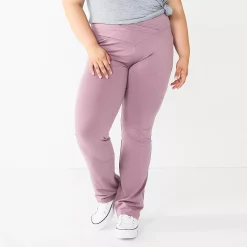 Juniors' Plus Size SO® Crossover Waistband Bootcut Yoga Pants -Kohl's store 5590342 Muted Plum