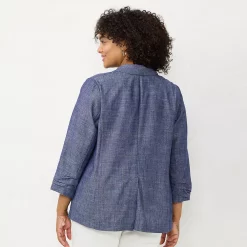 Plus Size LC Lauren Conrad Ruched-Sleeve Shawl Collar Blazer -Kohl's store 5608483 ALT