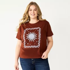 Plus Size Sonoma Goods For Life® Relaxed Graphic Tee 14 Plus Size Sonoma Goods For Life® Relaxed Graphic Tee -Kohl's store 5611932 Brown Blue Sun