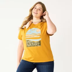 Plus Size Sonoma Goods For Life® Relaxed Graphic Tee 21 Plus Size Sonoma Goods For Life® Relaxed Graphic Tee -Kohl's store 5611932 Gold Enjoy Nature
