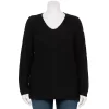 Plus Size Napa Valley V-Neck Popcorn Stitch Sweater
