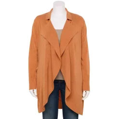 Plus Size Napa Valley Ruffle Front Cardigan Sweater