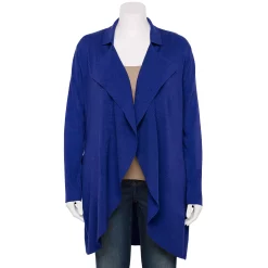Plus Size Napa Valley Ruffle Front Cardigan Sweater -Kohl's store 5623420 Winter Blue