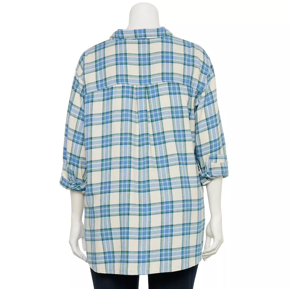 Juniors' SO® Plus Button Down Flannel 5 Juniors' SO® Plus Button Down Flannel - Image 5