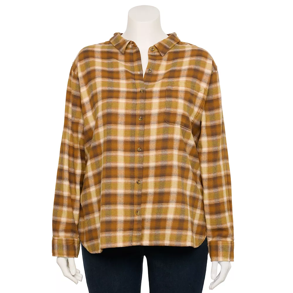 Juniors' SO® Plus Button Down Flannel 3 Juniors' SO® Plus Button Down Flannel - Image 3