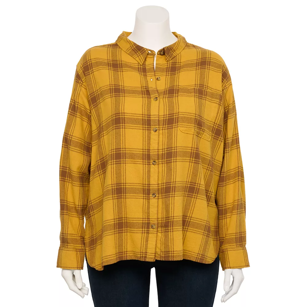 Juniors' SO® Plus Button Down Flannel 2 Juniors' SO® Plus Button Down Flannel - Image 2