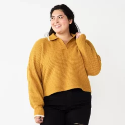 Juniors' Plus Size SO® Polo Pullover Sweater