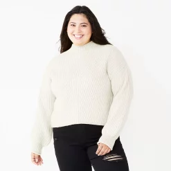 Juniors' Plus Size SO® Mockneck Sweater -Kohl's store 5666305 Egret