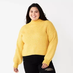 Juniors' Plus Size SO® Mockneck Sweater -Kohl's store 5666305 Golden Ticket