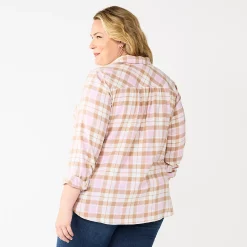 Plus Size Croft & Barrow® The Extra Soft Plaid Flannel Shirt -Kohl's store 5666375 ALT