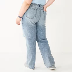 Juniors' Plus Size SO® Super High Rise Baggy Dad Jeans -Kohl's store 5676974 ALT