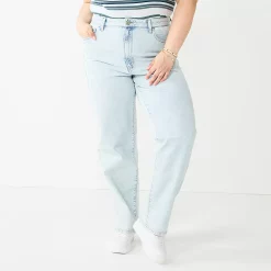 Juniors' Plus Size SO® Super High Rise Baggy Dad Jeans