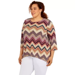 Plus Size Alfred Dunner Classics Chevron Puff Print Top 9 Plus Size Alfred Dunner Classics Chevron Puff Print Top -Kohl's store 5722146 ALT2
