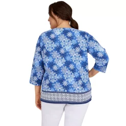 Plus Size Alfred Dunner Classics Snowflake Border Top -Kohl's store 5722170 ALT