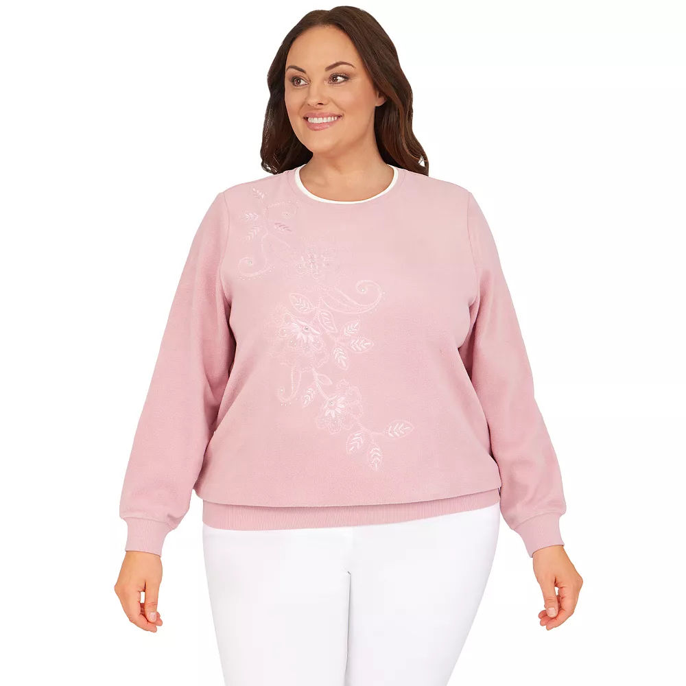 Plus Size Alfred Dunner Classics Asymmetric Floral Pullover Top 6 Plus Size Alfred Dunner Classics Asymmetric Floral Pullover Top - Image 6