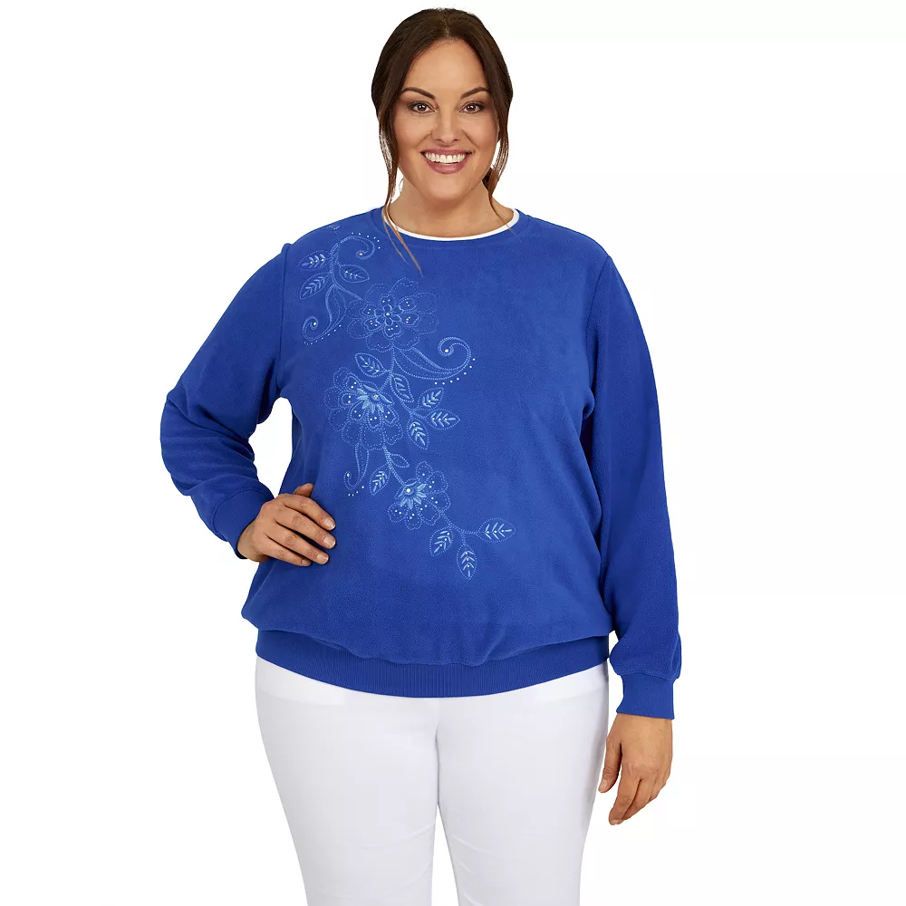 Plus Size Alfred Dunner Classics Asymmetric Floral Pullover Top 3 Plus Size Alfred Dunner Classics Asymmetric Floral Pullover Top - Image 3