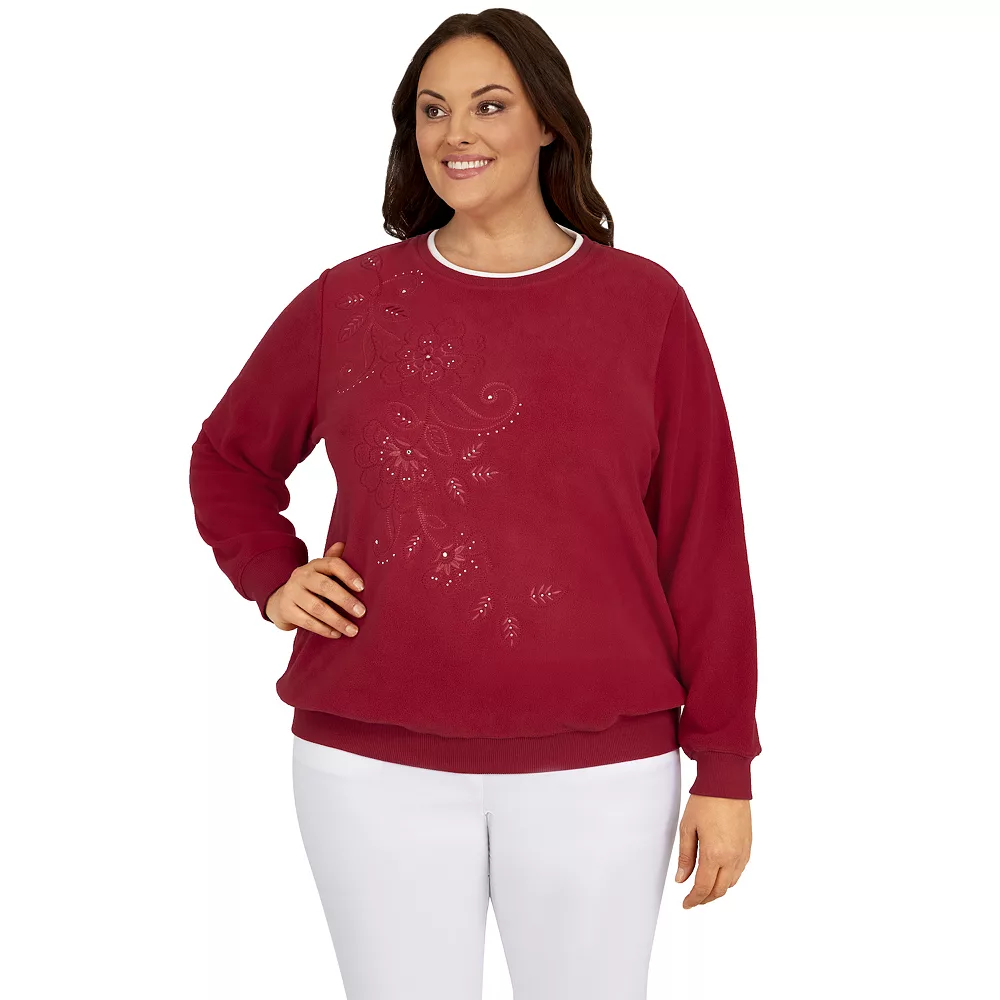 Plus Size Alfred Dunner Classics Asymmetric Floral Pullover Top 1 Plus Size Alfred Dunner Classics Asymmetric Floral Pullover Top