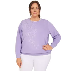 Plus Size Alfred Dunner Classics Asymmetric Floral Pullover Top 15 Plus Size Alfred Dunner Classics Asymmetric Floral Pullover Top -Kohl's store 5722178 Lilac