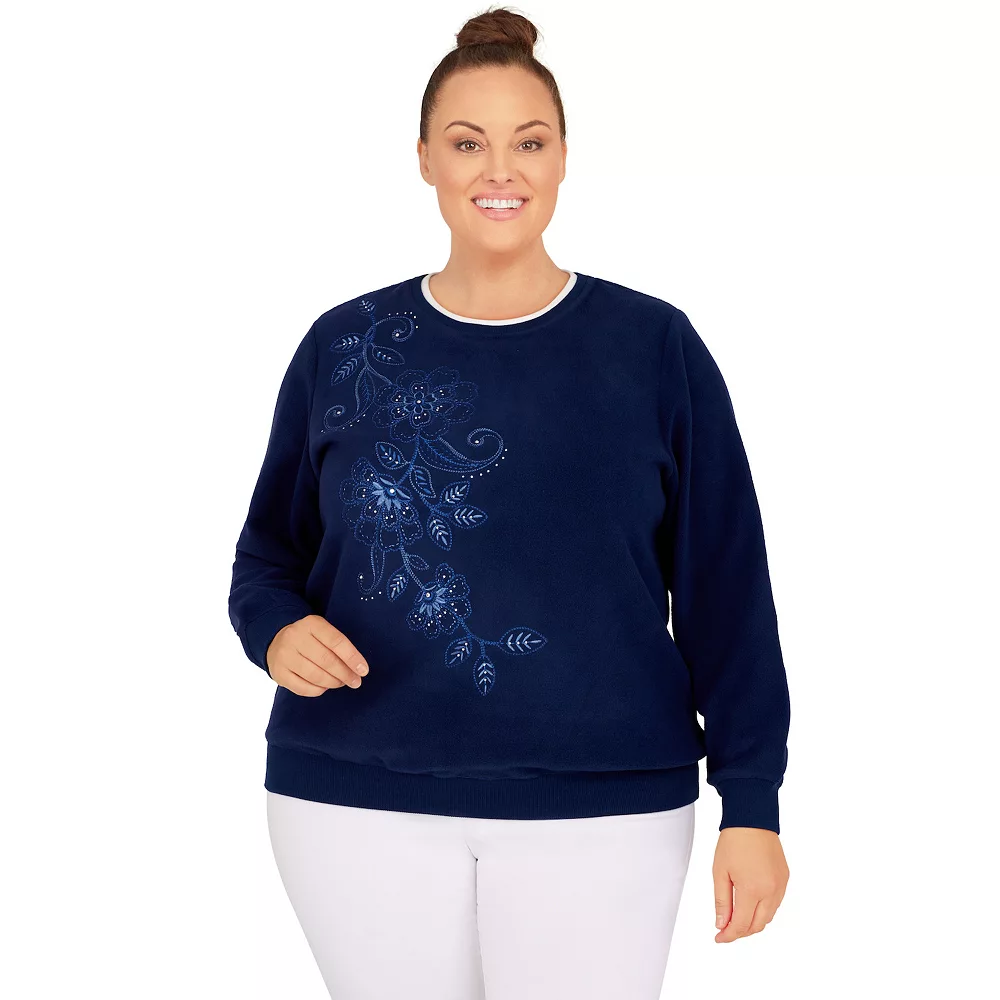 Plus Size Alfred Dunner Classics Asymmetric Floral Pullover Top 4 Plus Size Alfred Dunner Classics Asymmetric Floral Pullover Top - Image 4