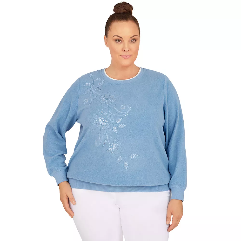 Plus Size Alfred Dunner Classics Asymmetric Floral Pullover Top 7 Plus Size Alfred Dunner Classics Asymmetric Floral Pullover Top - Image 7