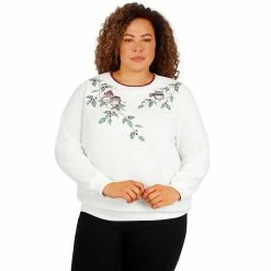 Plus Size Alfred Dunner Classics Happy Owls Pullover