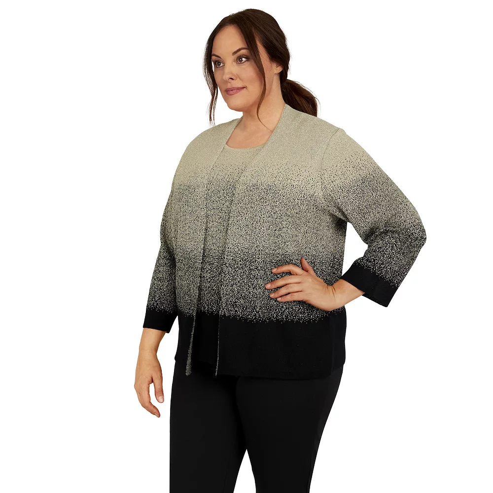 Plus Size Alfred Dunner Classics Ombre Shimmer Sweater 6 Plus Size Alfred Dunner Classics Ombre Shimmer Sweater - Image 6