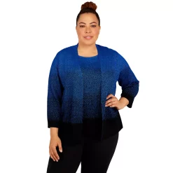 Plus Size Alfred Dunner Classics Ombre Shimmer Sweater