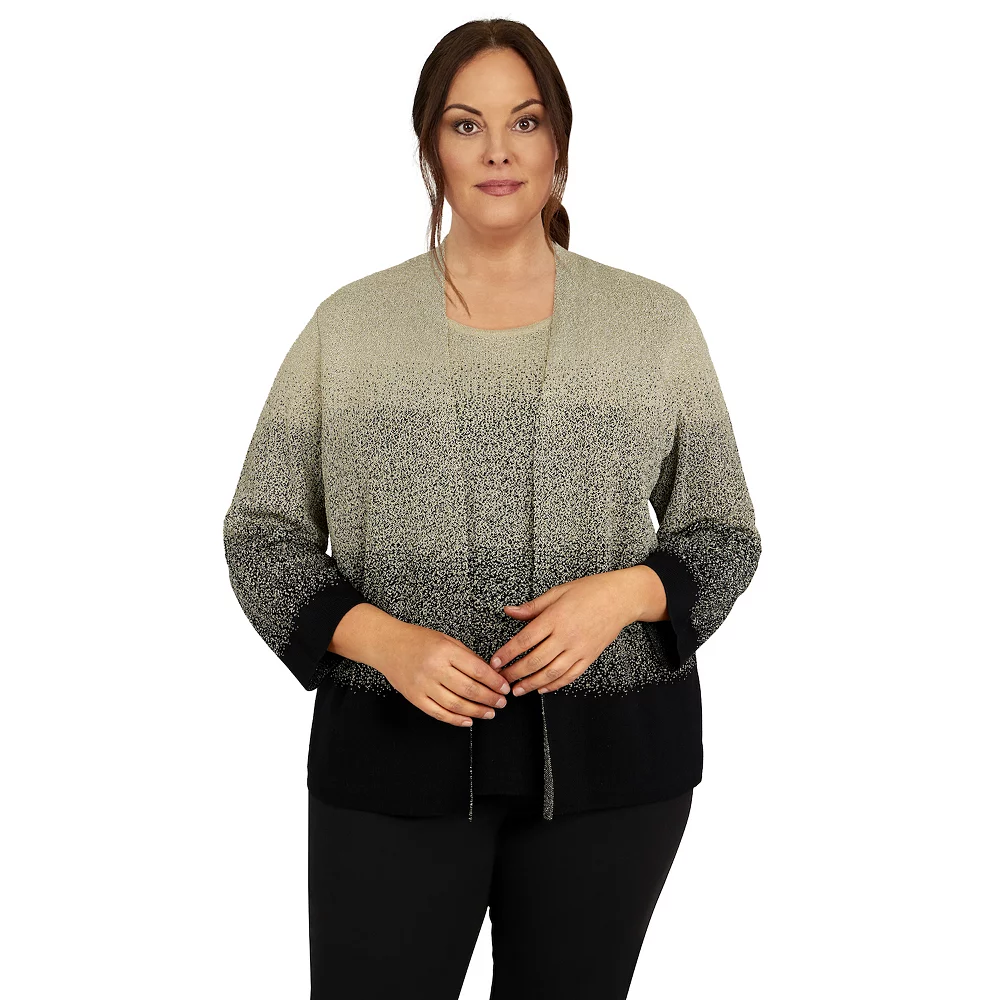 Plus Size Alfred Dunner Classics Ombre Shimmer Sweater 2 Plus Size Alfred Dunner Classics Ombre Shimmer Sweater - Image 2