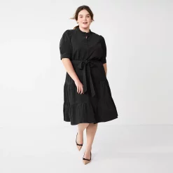 Plus Size DRAPER JAMES RSVP™ Short Sleeve Button-Front Dress