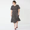 Plus Size DRAPER JAMES RSVP™ Elbow Sleeve Tiered Midi Dress
