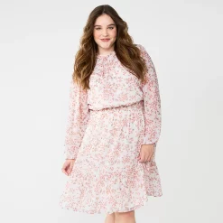 Plus Size DRAPER JAMES RSVP™ Long Sleeve Cinched Waist Dress