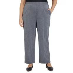 Plus Size Alfred Dunner Empire State Ponte Pull-On Straight Leg Pants