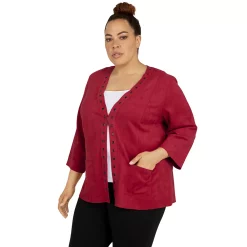 Plus Size Alfred Dunner Empire State Faux-Suede Sleeve Jacket 7 Plus Size Alfred Dunner Empire State Faux-Suede Sleeve Jacket -Kohl's store 5760444 ALT2