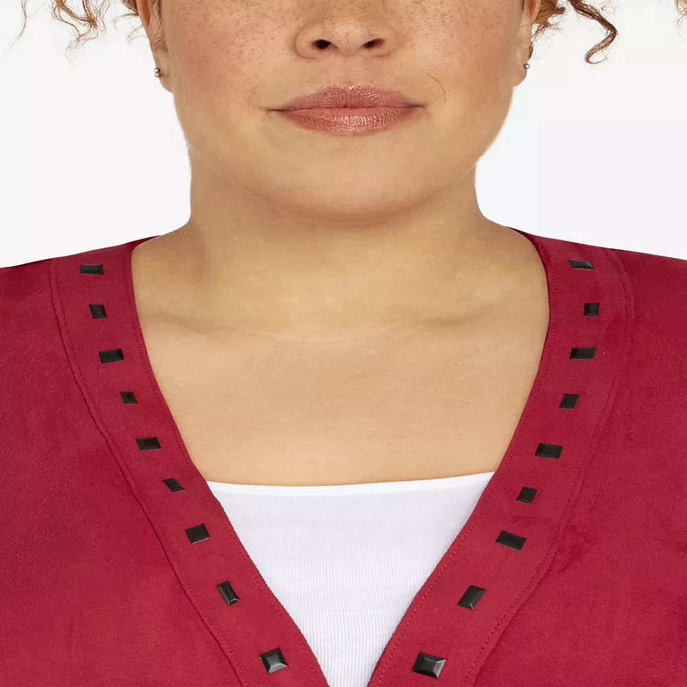 Plus Size Alfred Dunner Empire State Faux-Suede Sleeve Jacket 5 Plus Size Alfred Dunner Empire State Faux-Suede Sleeve Jacket - Image 5