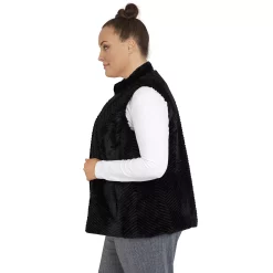 Plus Size Alfred Dunner Empire State Chevron Faux-Fur Vest -Kohl's store 5760445 ALT3