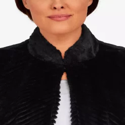 Plus Size Alfred Dunner Empire State Chevron Faux-Fur Vest -Kohl's store 5760445 ALT4