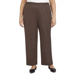 Plus Size Alfred Dunner Sorrento Pull-On Heather Microfiber Pants -Kohl's store 5847806 Mocha Heather