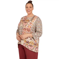 Plus Size Alfred Dunner Sorrento Shimmer Baroque Patchwork Print Top -Kohl's store 5847814 ALT2