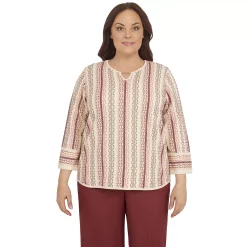 Plus Size Alfred Dunner Sorrento Vertical Texture Sweater
