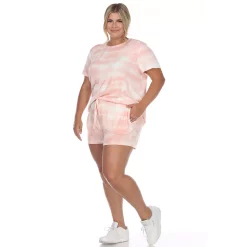 Plus Size White Mark 2-Piece Tee & Shorts Lounge Set 13 Plus Size White Mark 2-Piece Tee & Shorts Lounge Set -Kohl's store 5909061 ALT2