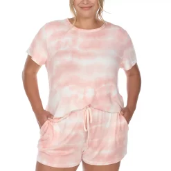 Plus Size White Mark 2-Piece Tee & Shorts Lounge Set 14 Plus Size White Mark 2-Piece Tee & Shorts Lounge Set -Kohl's store 5909061 ALT3
